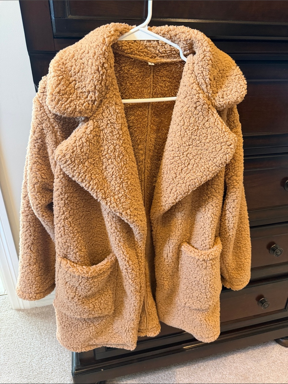Cozy Teddy Sherpa Jacket in Camel